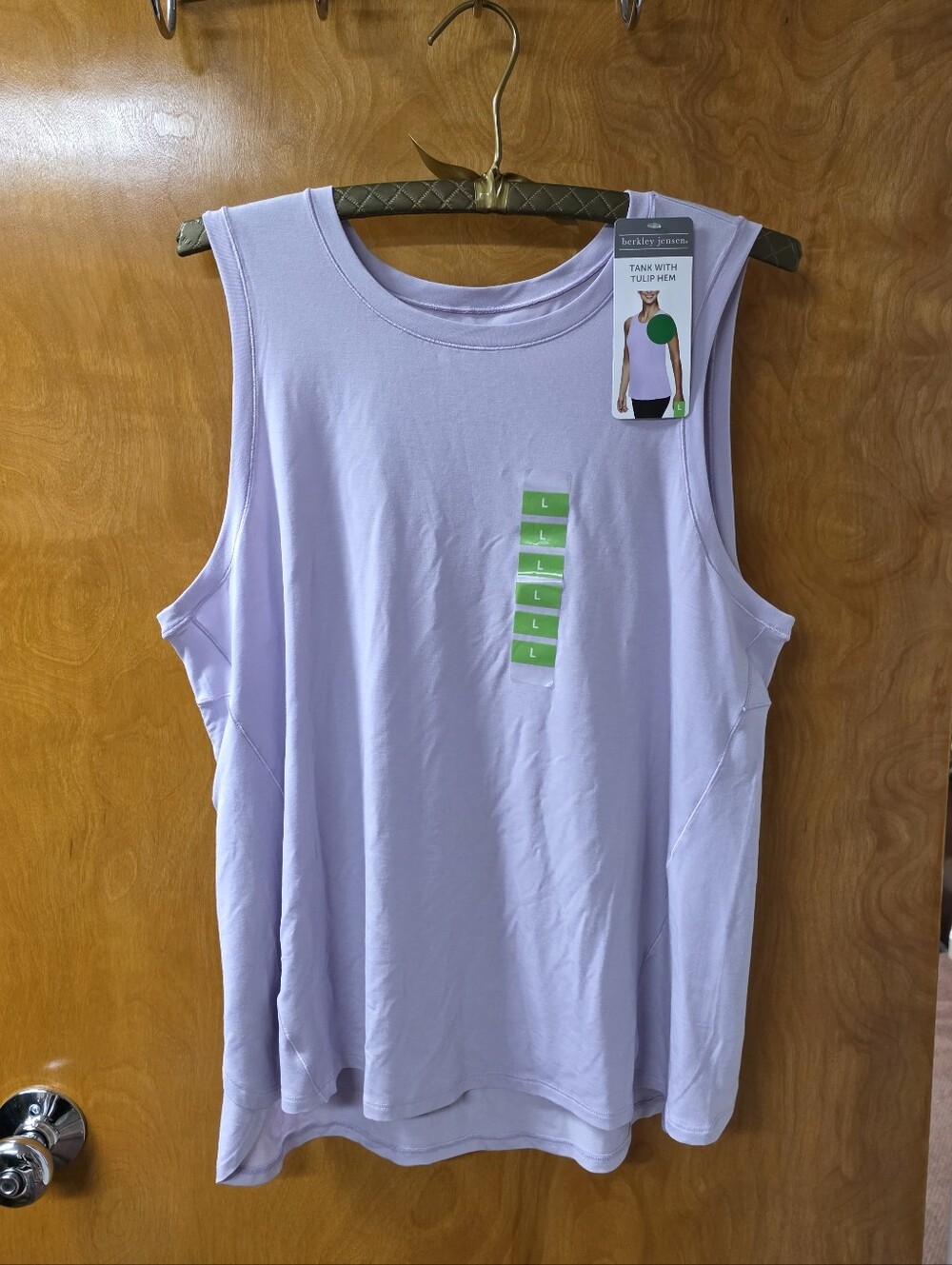 Berkeley Jensen Athletic Tank Top W/ Tulip Hem L NWT